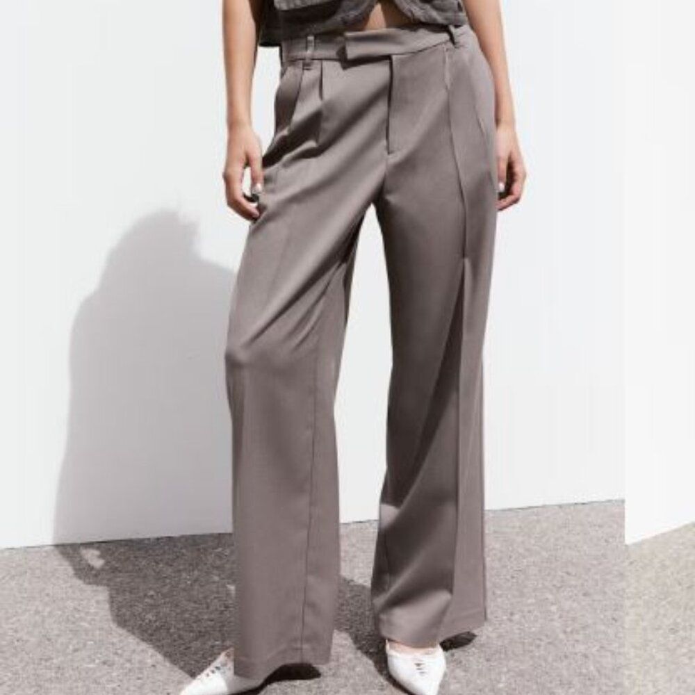 NWT, H&M • Wide Leg Trousers Dress Pants, Size 2